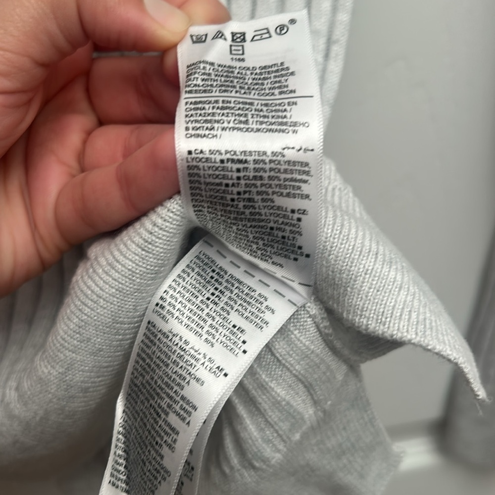Athleta Gray Ribbed Knit Collared Sweater - Picture 7 of 7